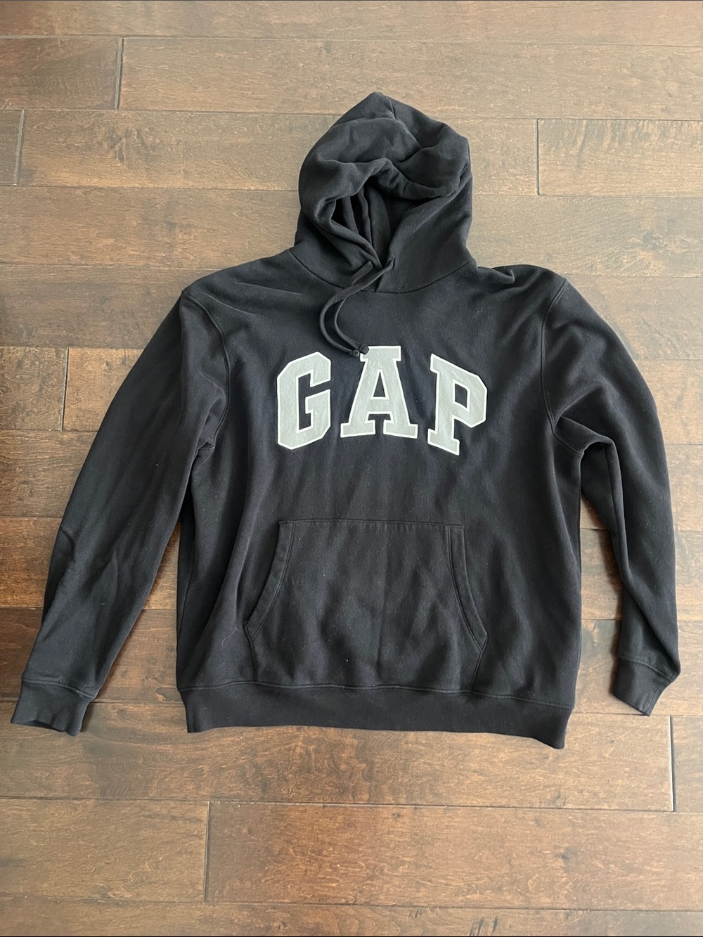 GAP Black Hoodie with Gray Logo